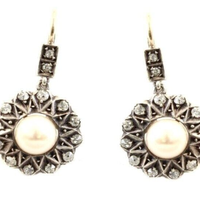 Orecchini anni '20 in oro basso titolo e argento c