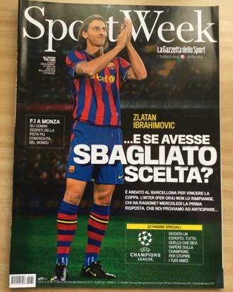 Sportweek 12/9/09 Zlatan Ibrahimovic Barcellona