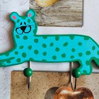 Appendiabiti a muro per bambini leopardo