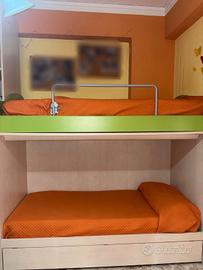 Letto a castello con terzo letto estraibile