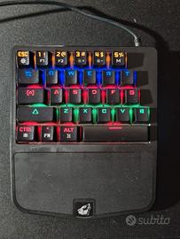Tastiera Gaming USB, singola mano retroilluminata
