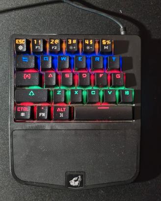 Tastiera Gaming USB, singola mano retroilluminata