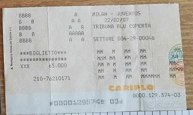 Milan-Juventus ingresso stadio Serie A 22/02/87