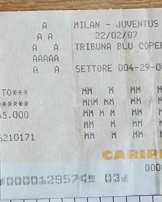 Milan-Juventus ingresso stadio Serie A 22/02/87