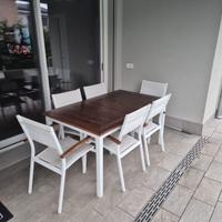 Set tavolo da giardino con 6 sedie