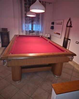 BILIARDO BOCCETTE CON TAPPETO ROSSO