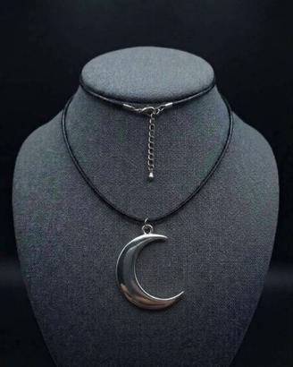🌙 Collanain Vera Pelle Nera con C.mezza 🌙