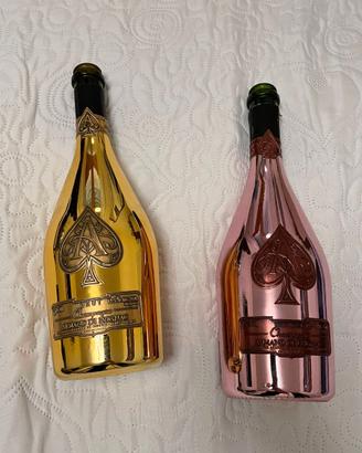Coppia Bottiglie Vuote Champagne Armand de Brignac