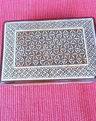 SCATOLA COFANETTO ORIENTALE VINTAGE ANNI 60 LEGNO