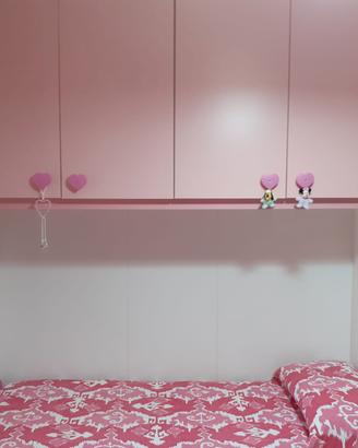 Letti bambina e ragazza rosa, magenta e bianca