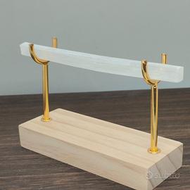 Portabracciali selenite legno espositore cristalli
