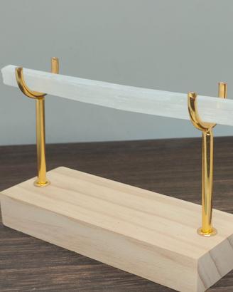 Portabracciali selenite legno espositore cristalli