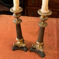 Candelabri antichi stile impero bronzo/legno