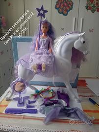 Bambole 30cm 5pz con accessori e cavallo anni 90