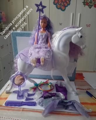 Bambole 30cm 5pz con accessori e cavallo anni 90