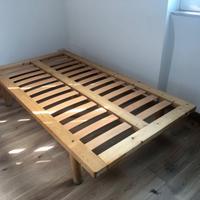 Rete/letto in legno 190x100 e materasso singolo