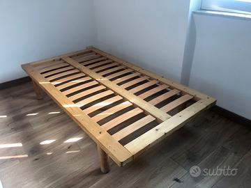 Rete/letto in legno 190x100 e materasso singolo