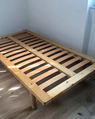 Rete/letto in legno 190x100 e materasso singolo