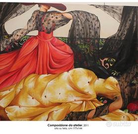 Grande Quadro olio su tela DUE DONNE