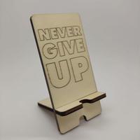 Porta cellulare in legno con frasi motivazionali