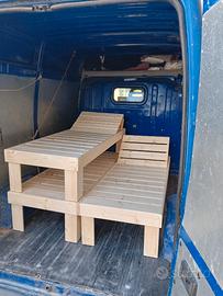 Lettini per piscine in abete scelto