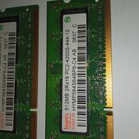 Hynix 2 Pezzi Memoria RAM DDR2 512MB 533MHz PC2-42