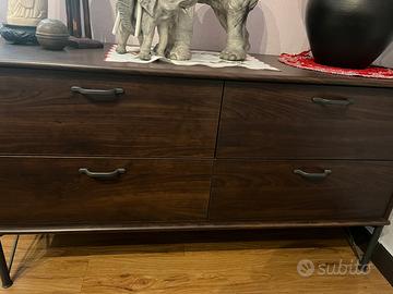 Cassettiera in legno e ferro stile industriale