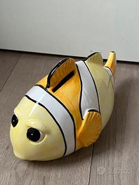 Salvadanaio pesce pagliaccio vintage in ceramica.