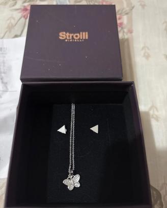 Set orecchini e collana stroili oro eleganti