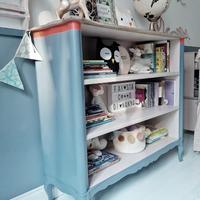 Libreria vintage legno dipinta a mano