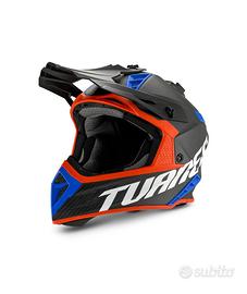 Casco Cross Aprilia  Nero Opaco Rosso In Carbonio