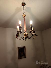 Lampadario ottone dorato 