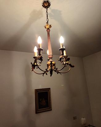 Lampadario ottone dorato 