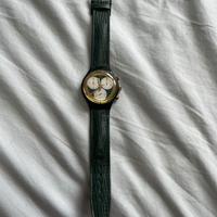 Swatch Chronograph vintage verde cinturino pelle