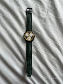 Swatch Chronograph vintage verde cinturino pelle