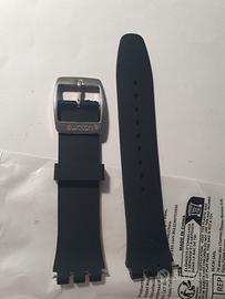 Cinturino nero con fibbia Swatch da 19mm acciaio
