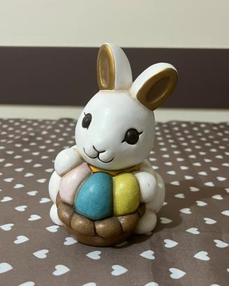 Coniglio Thun originale ceramica con cestino uova
