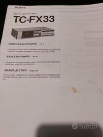 Libretto istruzioni piastra tape Sony  TC-FX33