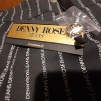 Gonna grigia con stampa logo Denny Rose Jeans
