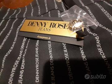 Gonna grigia con stampa logo Denny Rose Jeans
