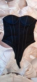 Body a corpetto nero elegante L