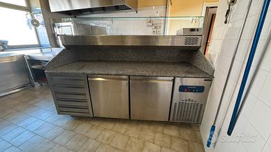 Banco Pizza Mastro 210 cm con cassettiera