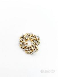 Anello oro 18 kt e diamanti  scritta Pomellato
