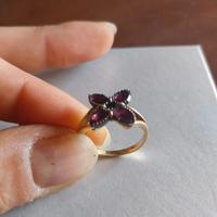 Anello Antico in oro&argento con Rubini 