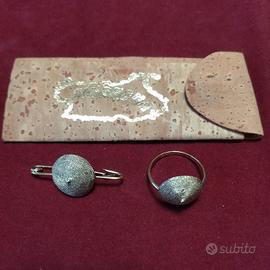 Spilla e anello sardo in argento 