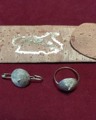 Spilla e anello sardo in argento 
