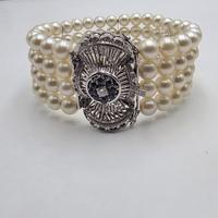 BRACCIALE ORO PERLE DIAMANTI ZAFFIRI