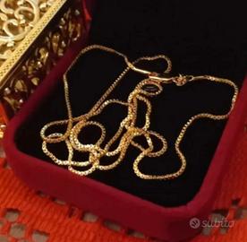 Maxi collana Box Chain cm70 Placcata Oro18kt   