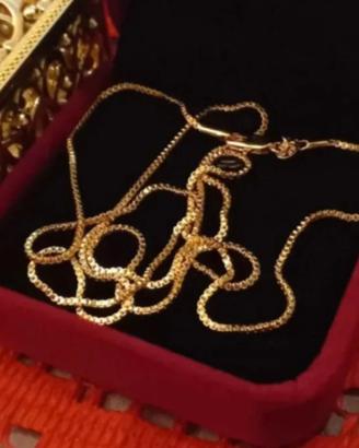 Maxi collana Box Chain cm70 Placcata Oro18kt   