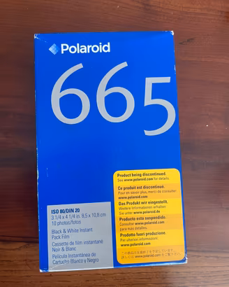 Pellicola polaroid 665 Scadute